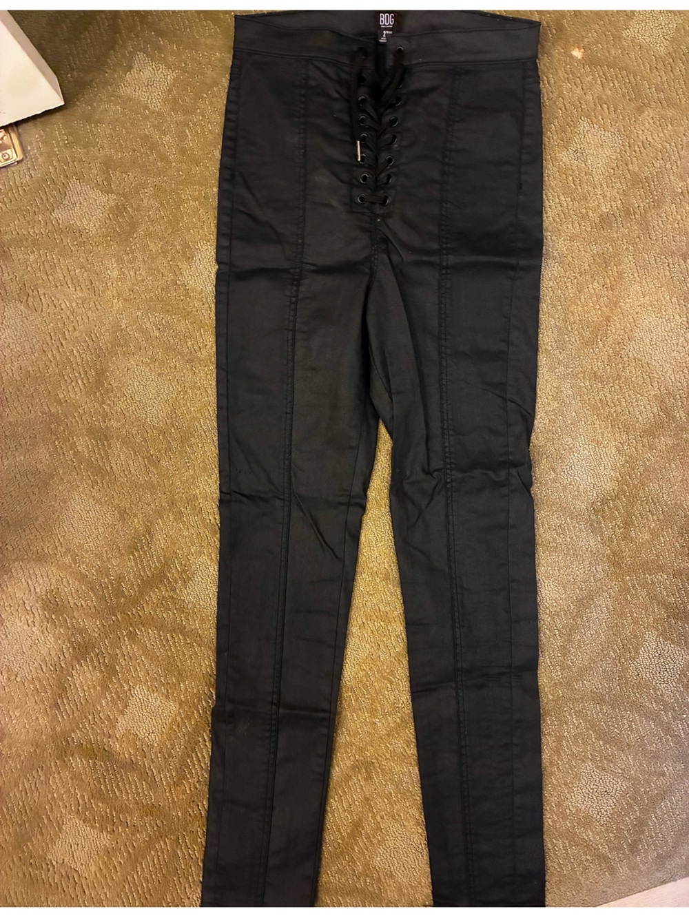 BDG Black Lace-Up High-Waist Skinny Pants